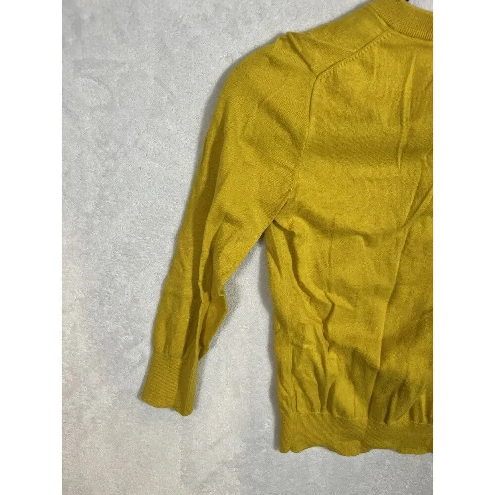 J Crew Clare Cardigan Sweater Cotton Small Ivory Pearl Buttons